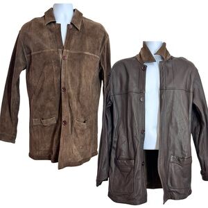 Bardelli Beverly Hills Vtg Men's Brown Suede Leather Reversible Jacket Size M